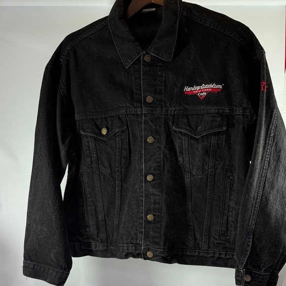 Harley-Davidson Other - Vintage Harley-Davidson New York Cafe Black Denim Jacket